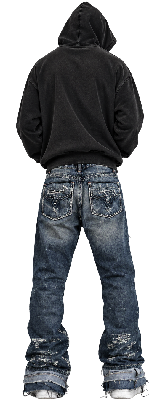 TZUL Distressed Stacked Jeans (Blue)