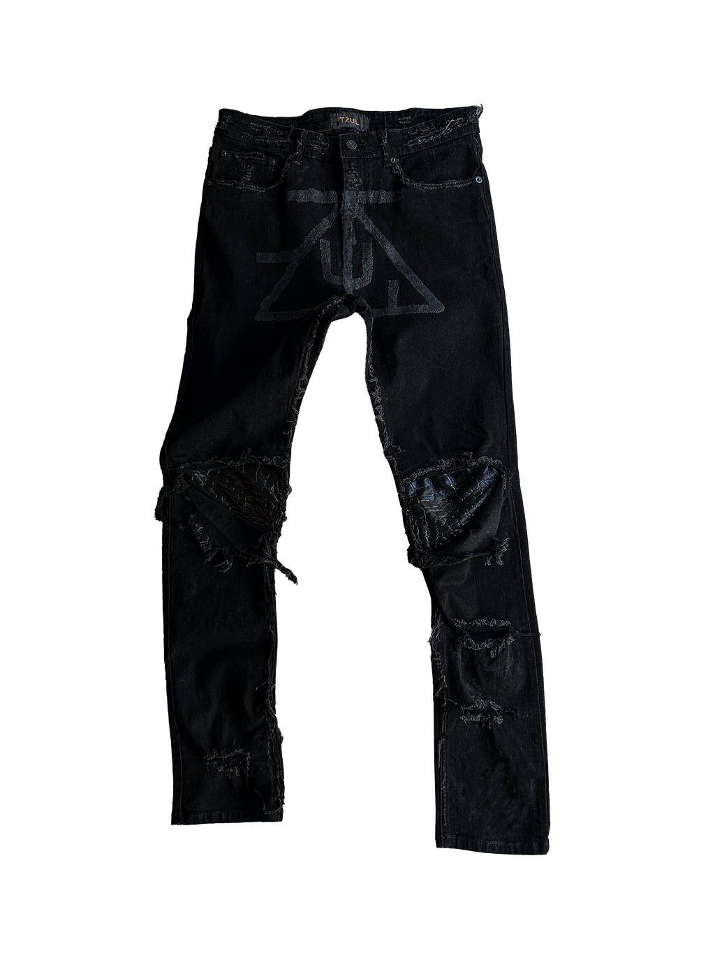 TZUL Snake Skin Leather Jeans