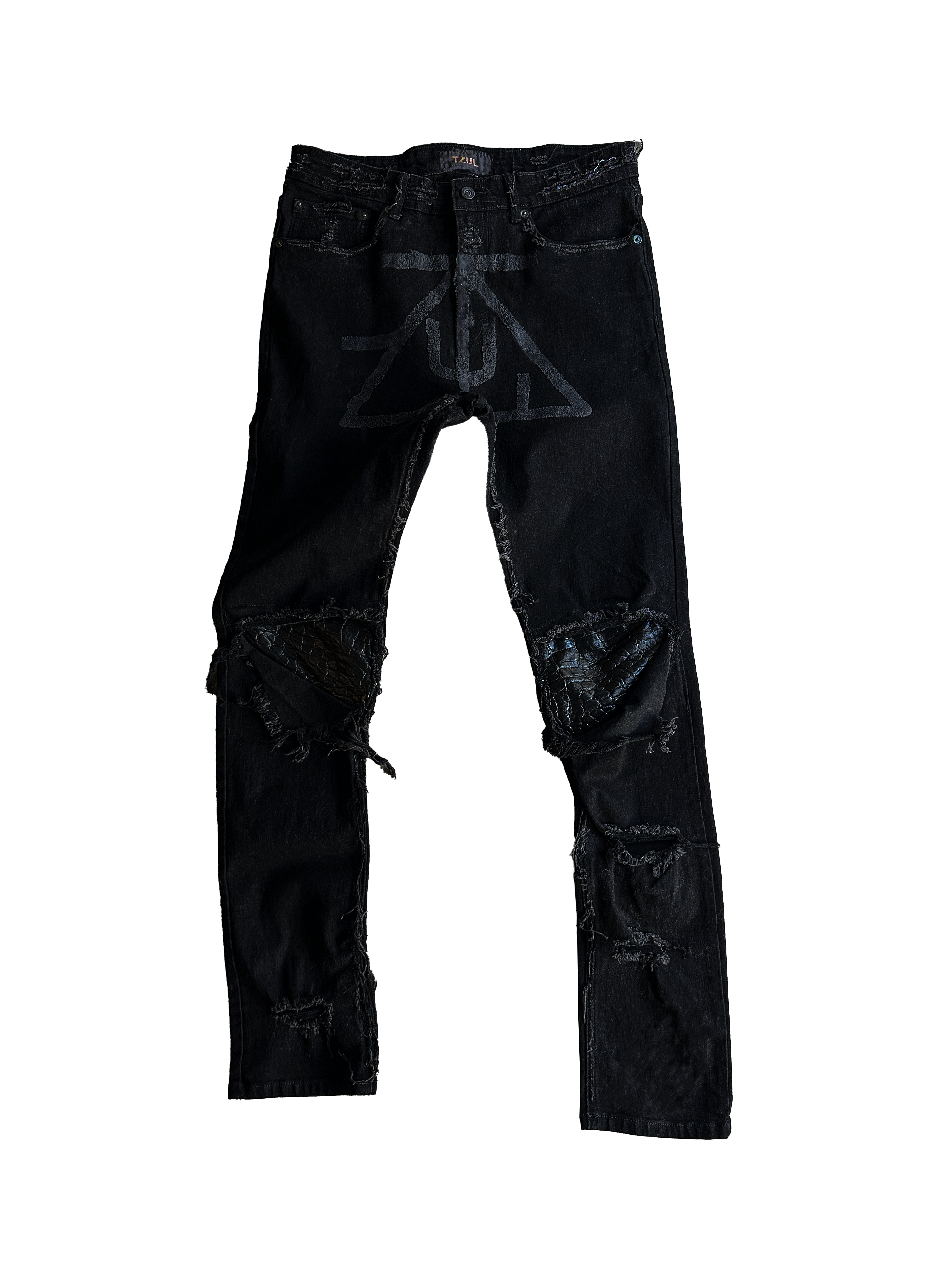 TZUL Snake Skin Leather Jeans
