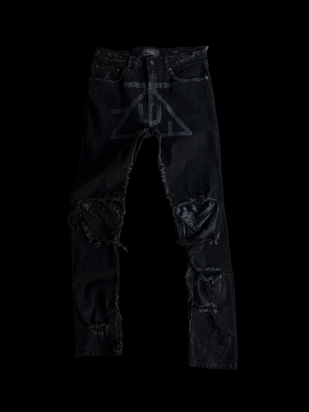 TZUL Snake Skin Leather Jeans