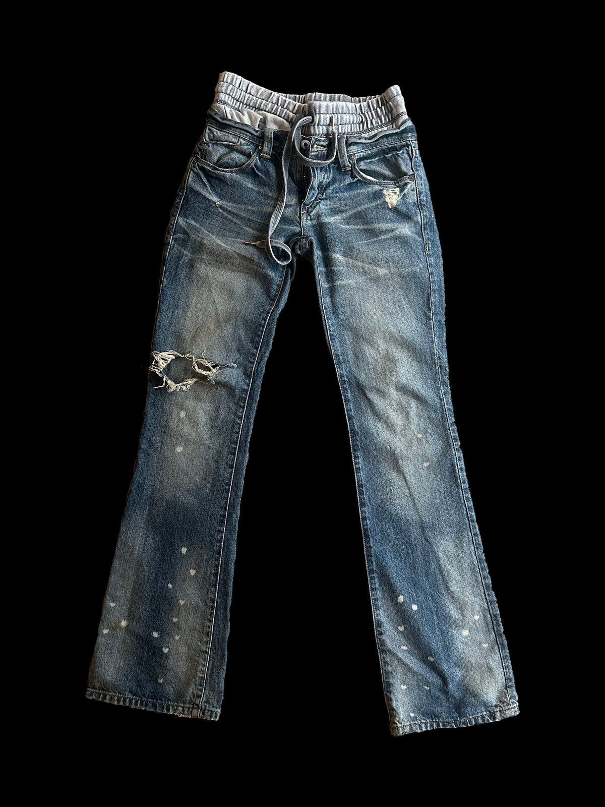 TZUL Double Waist Distressed Denim