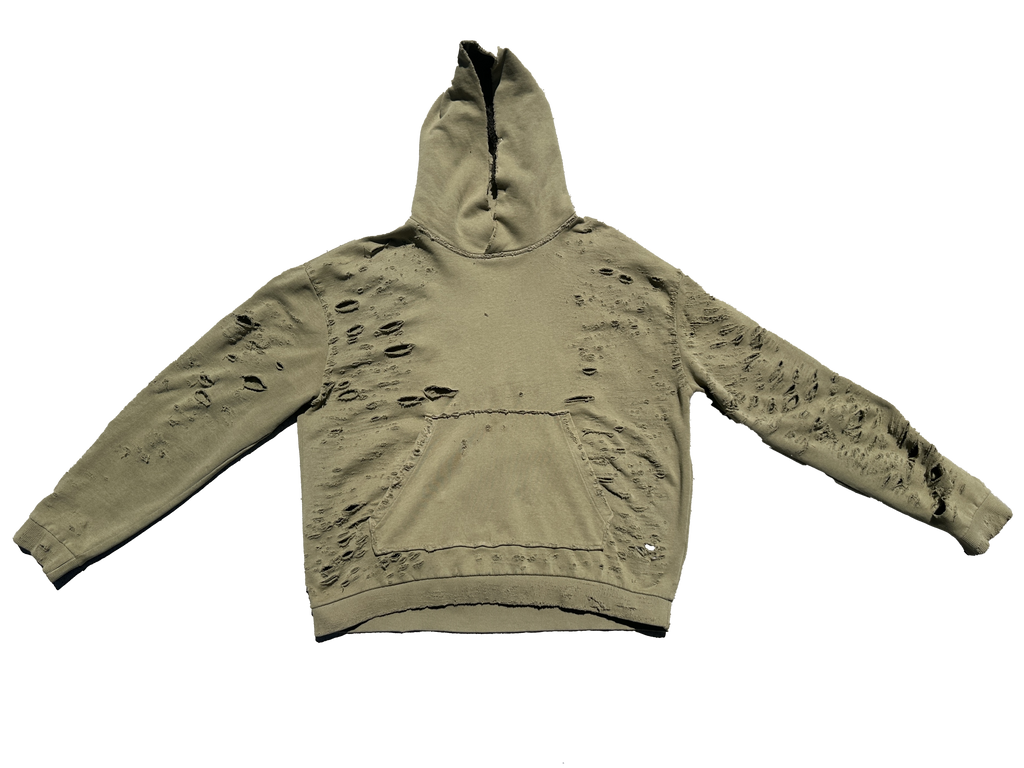 Overly Distressed Hoodie (Green)