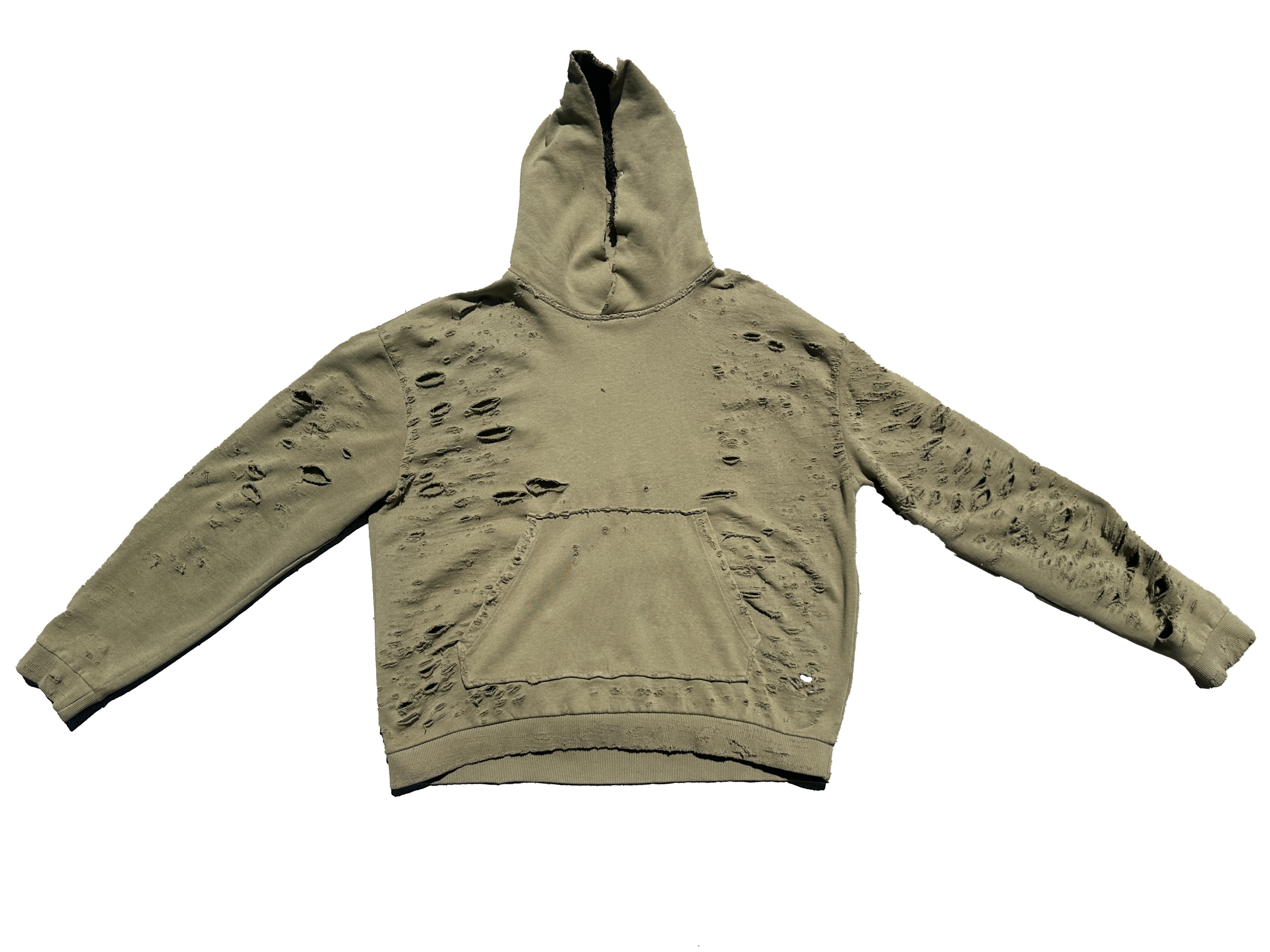 Overly Distressed Hoodie (Green)