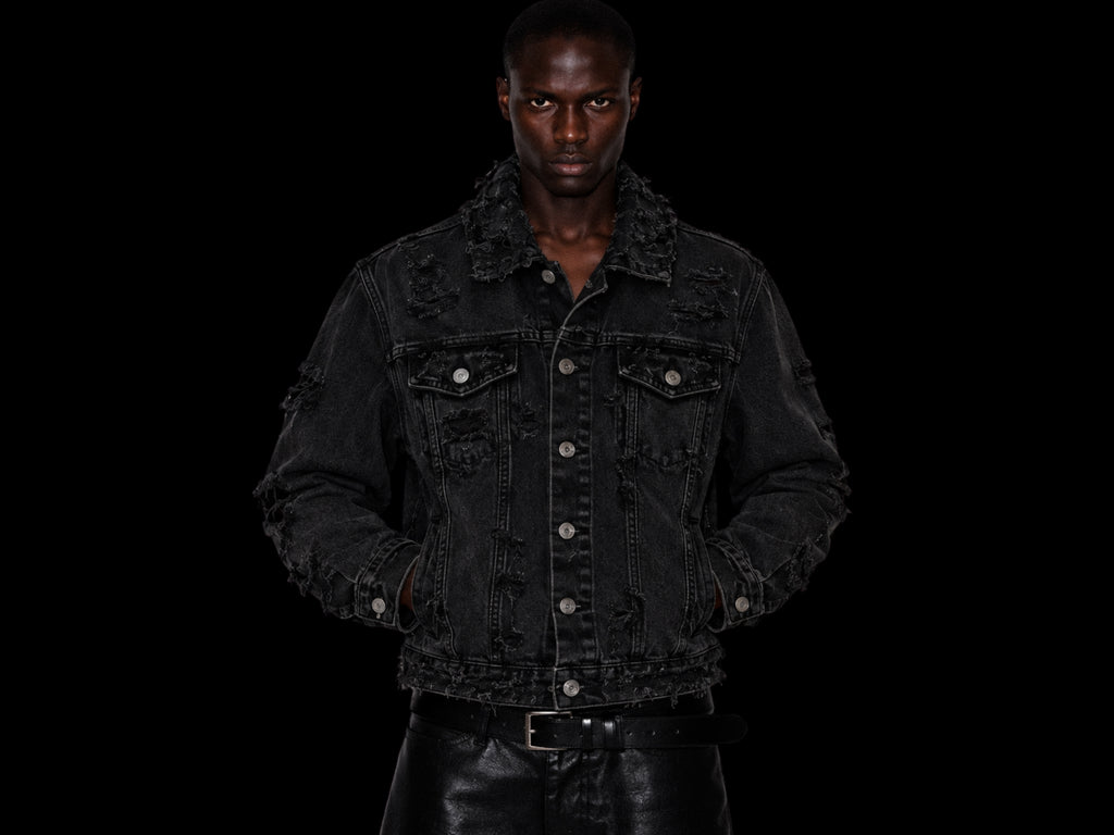 TZUL Distressed Jeans Jackets (Black)