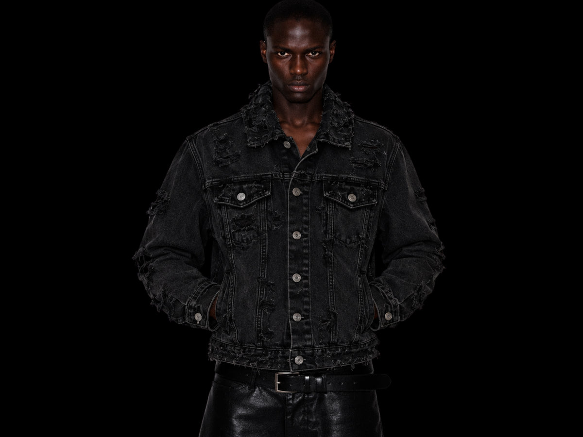 TZUL Distressed Jeans Jackets (Black)