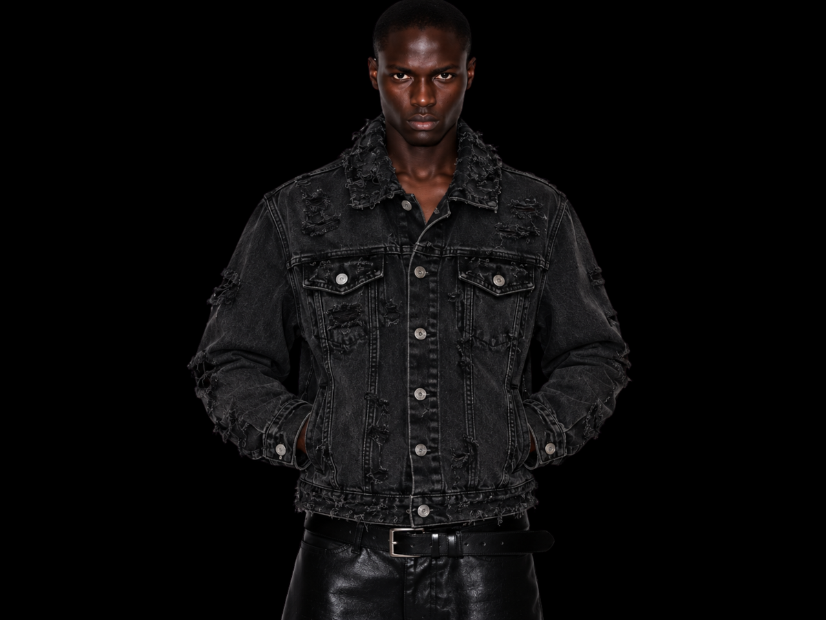 TZUL Distressed Jeans Jackets (Black)