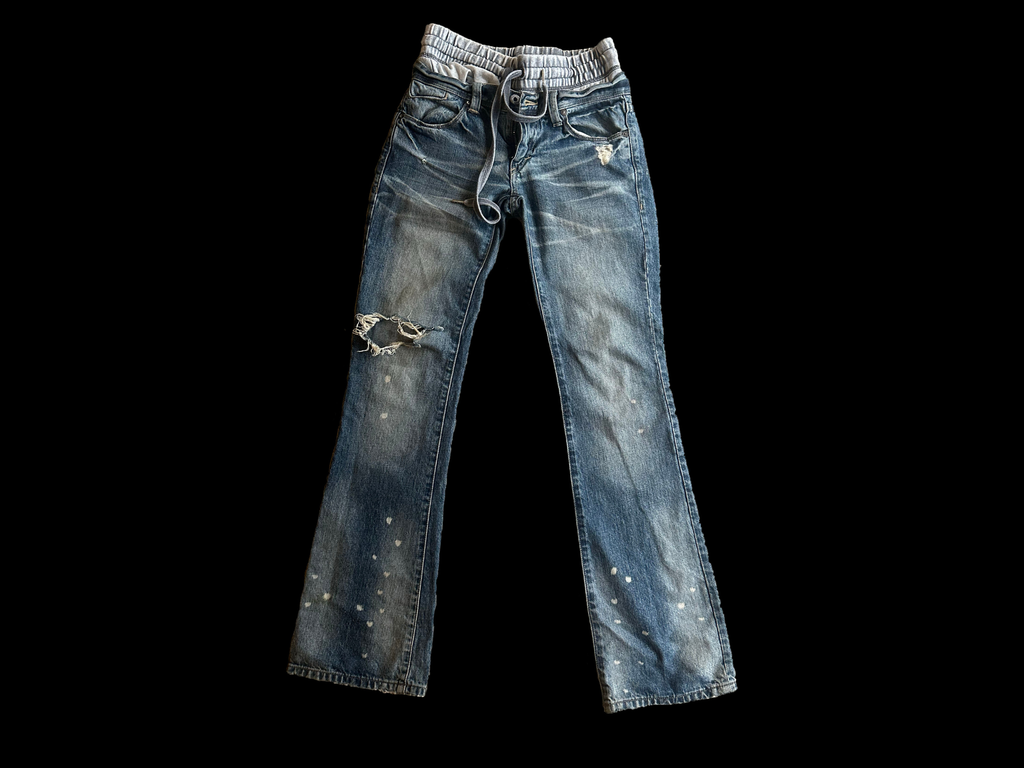 TZUL Double Waist Distressed Denim