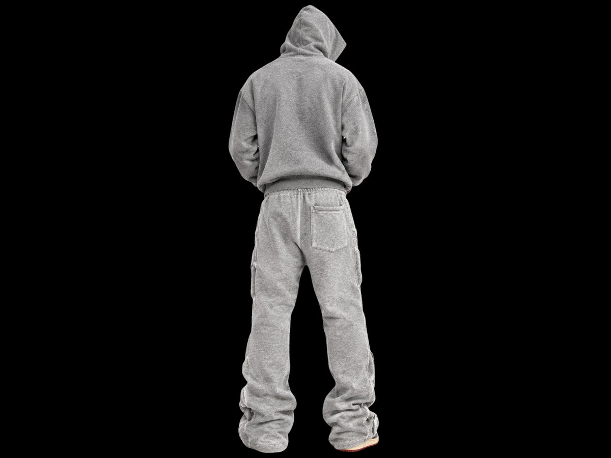 TZUL Scissorhand Stacked Zip Sweatpants (Grey)