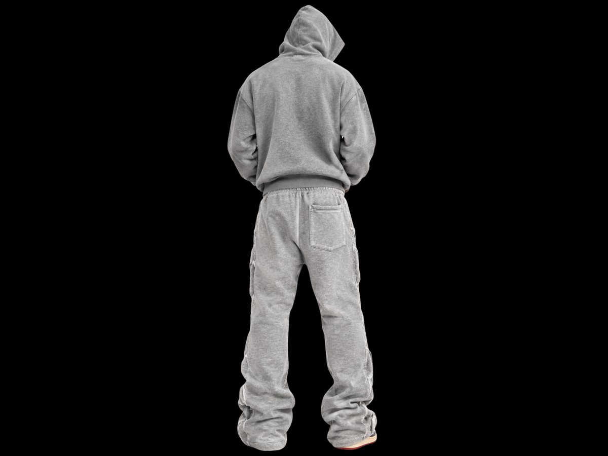 TZUL Sccisorhand Stacked Zip Sweatpants (Grey)