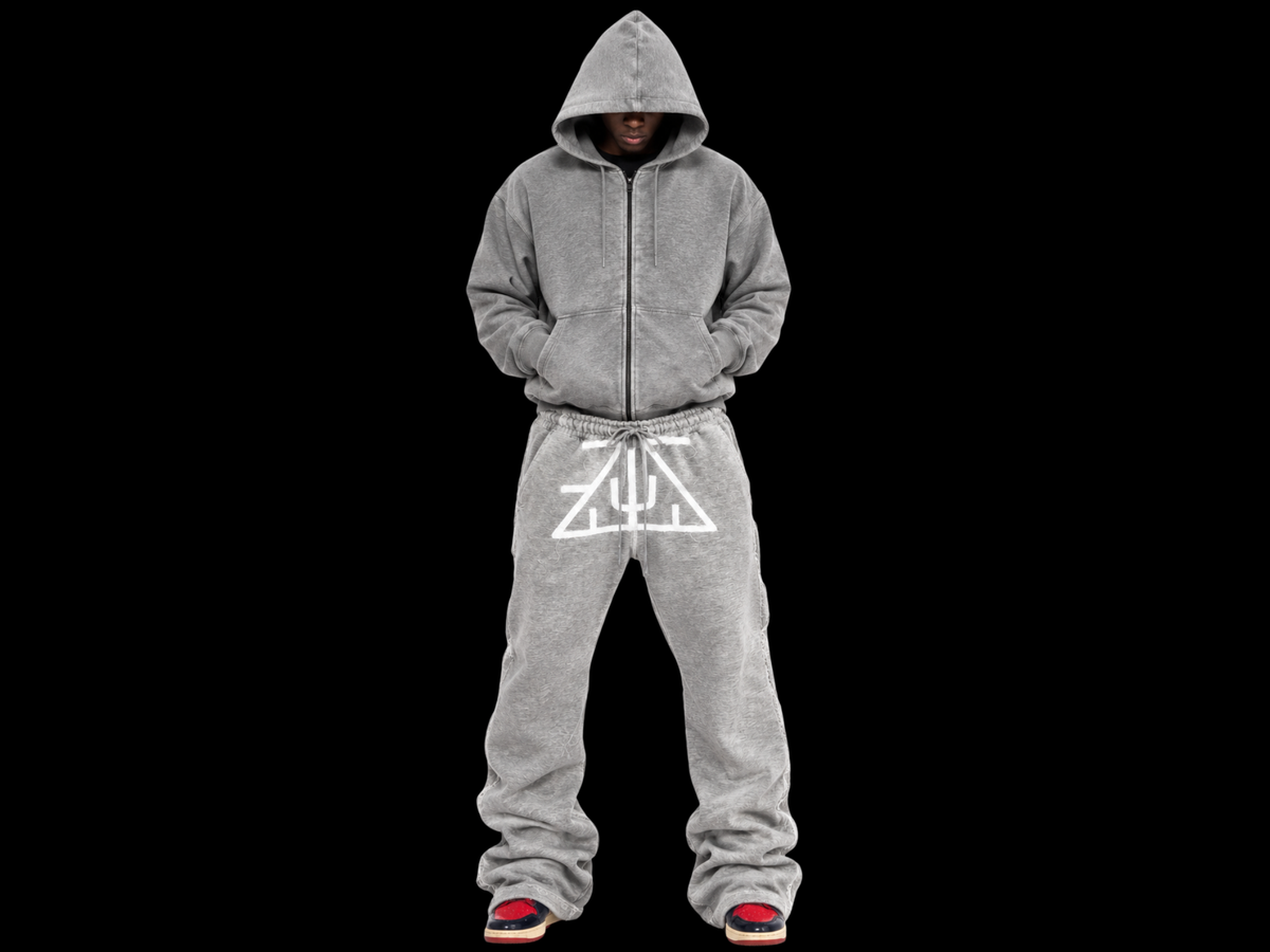 TZUL Sccisorhand Stacked Zip Sweatpants (Grey)