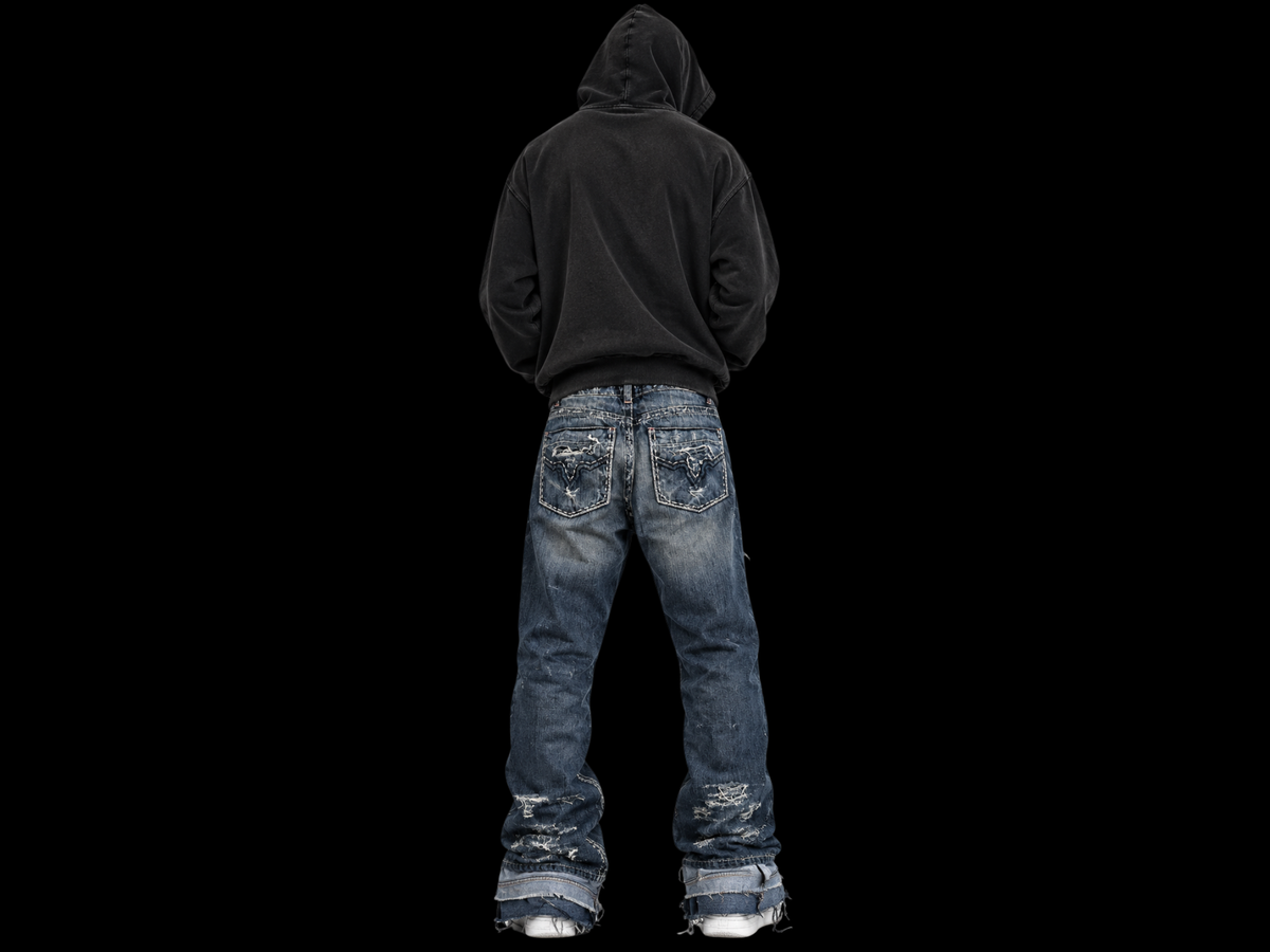 TZUL Distressed Stacked Jeans (Blue)