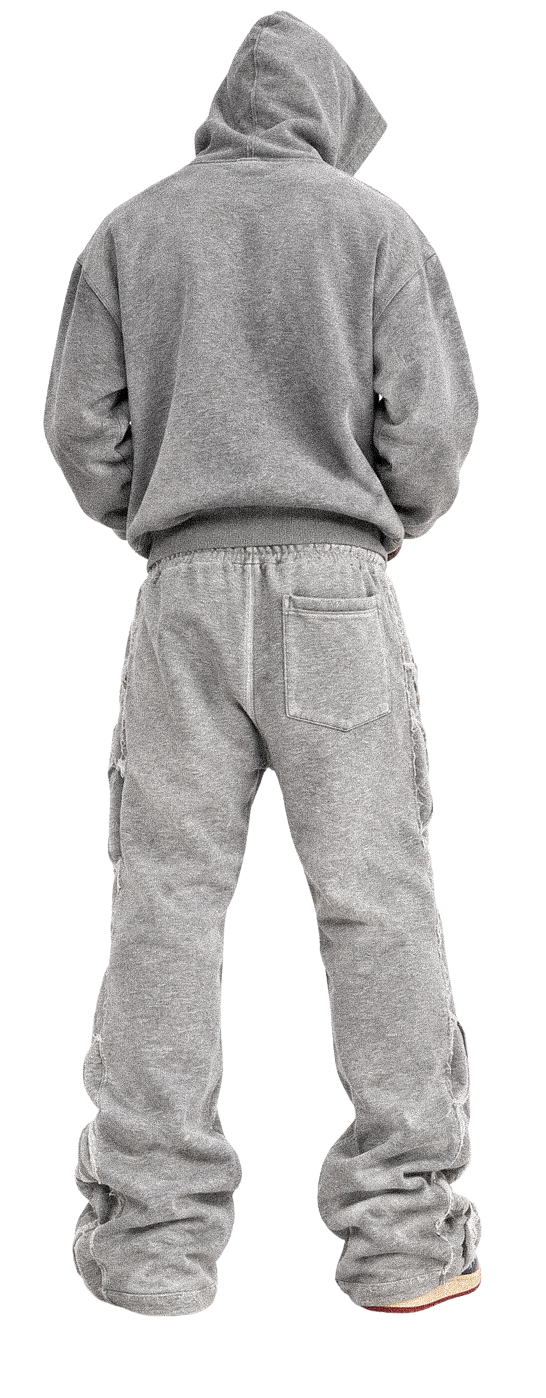 TZUL Scissorhand Stacked Zip Sweatpants (Grey)
