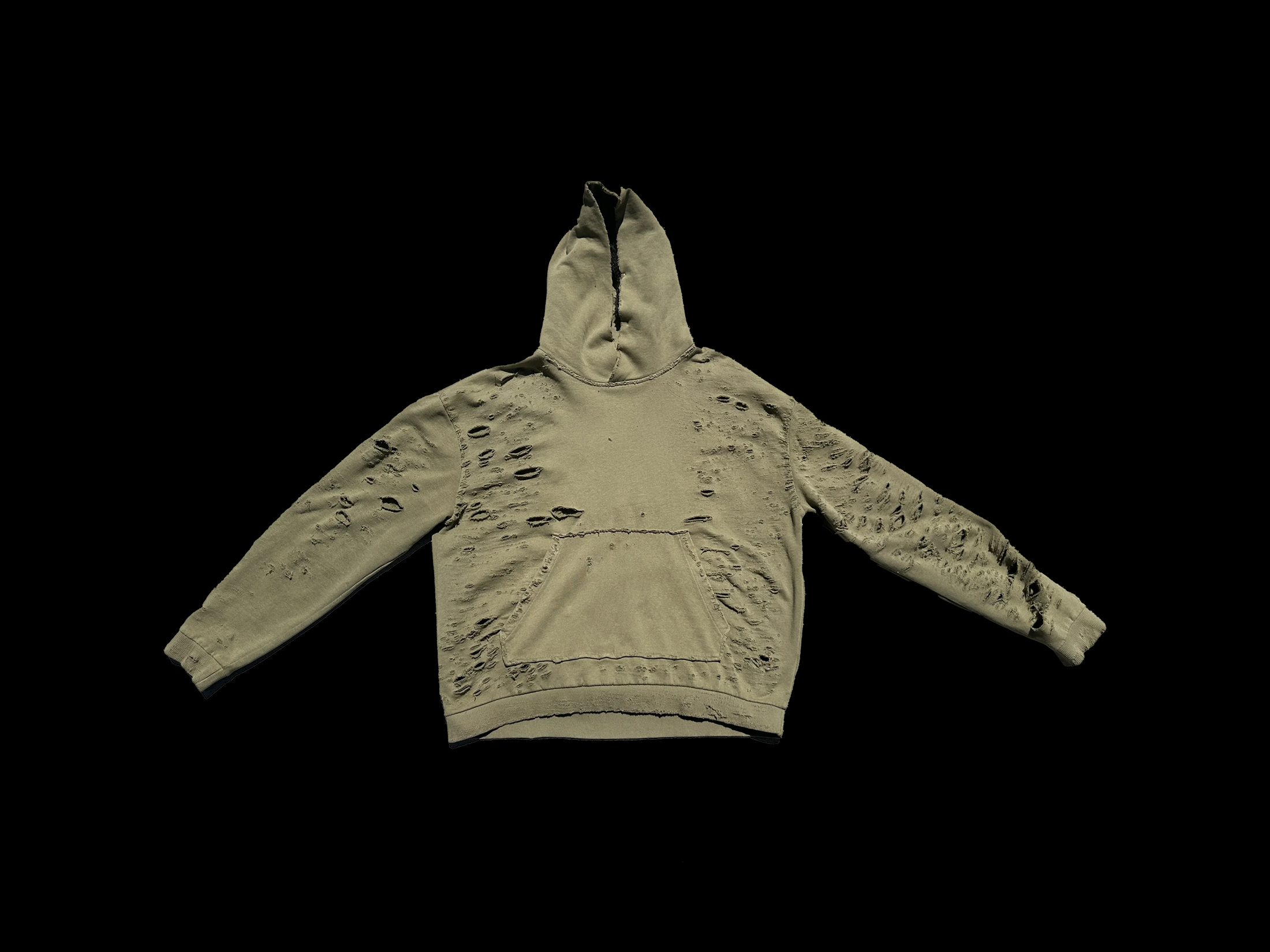 Overly Distressed Hoodie (Green)