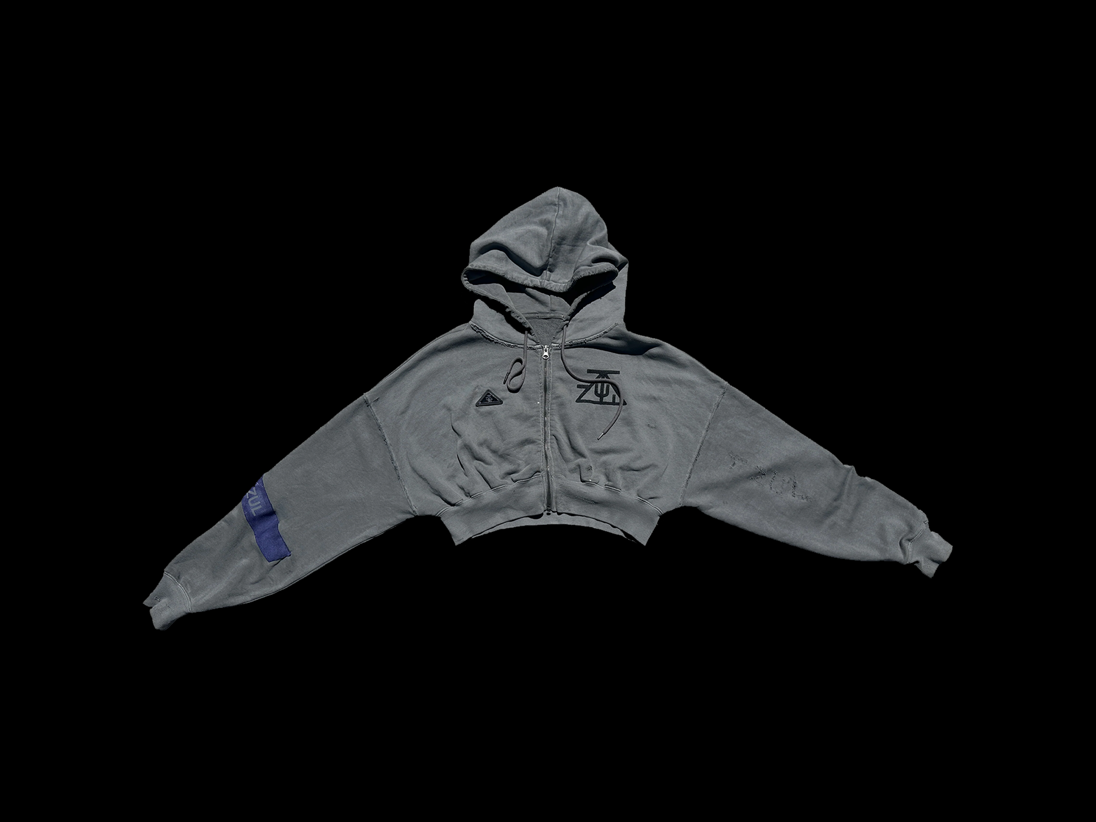 TZUL Women's Overlay Crop Hoodie